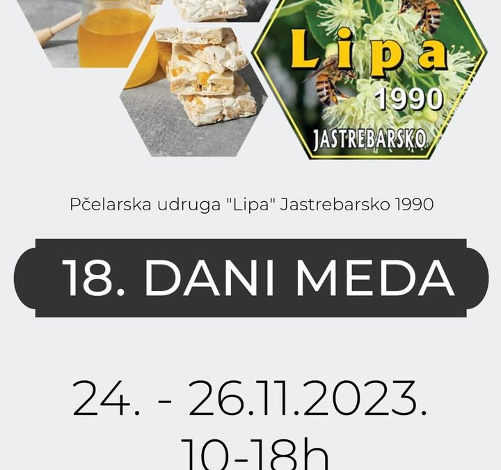Završeni su i 18. Dani meda sufinancirani od strane grada Jastrebarskog. Nadam se da ste nas…